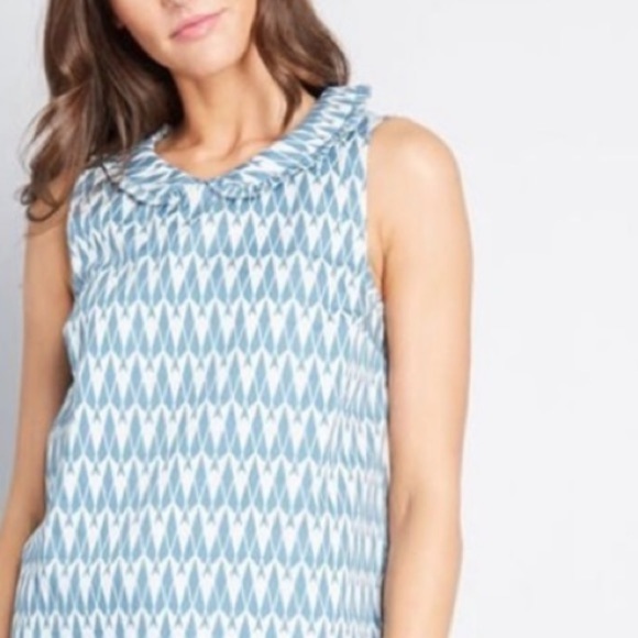 ModCloth Top NWT Pan Collar Sleeveless Shirt Undeniable Intrigue Size Medium - Picture 4 of 9